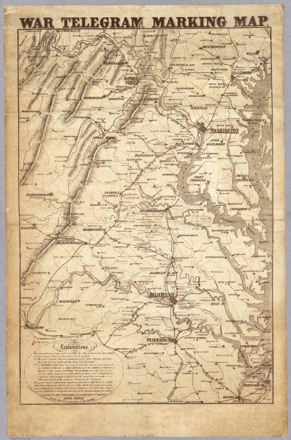 War telegram marking map