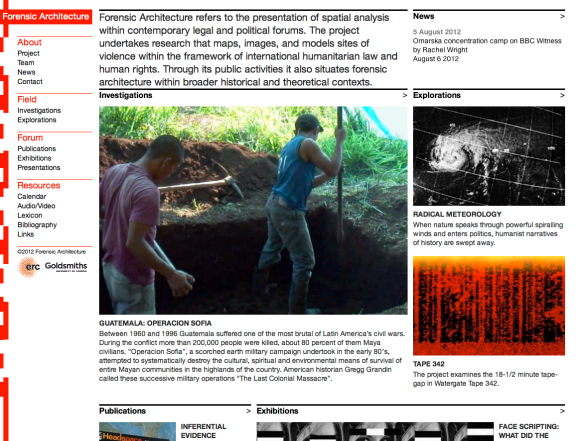 Forensic architecture website