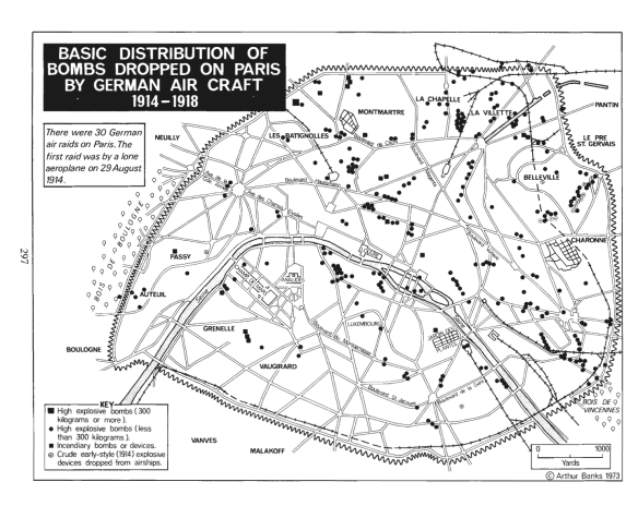 Paris air raids map