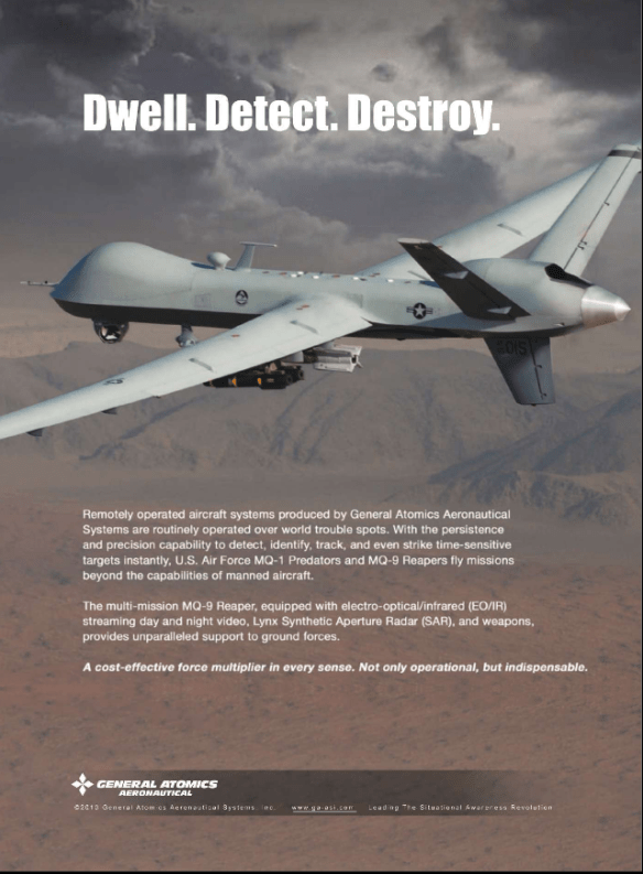 Dwell Detect Destroy drone ad