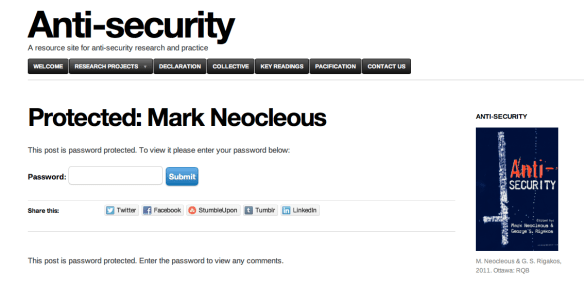 Anti-security Mark Neocleous