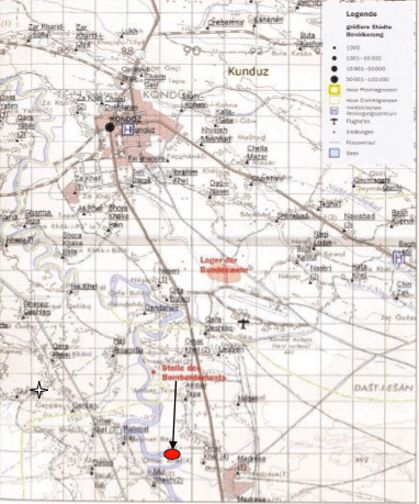 Camp Kunduz and site of air strike