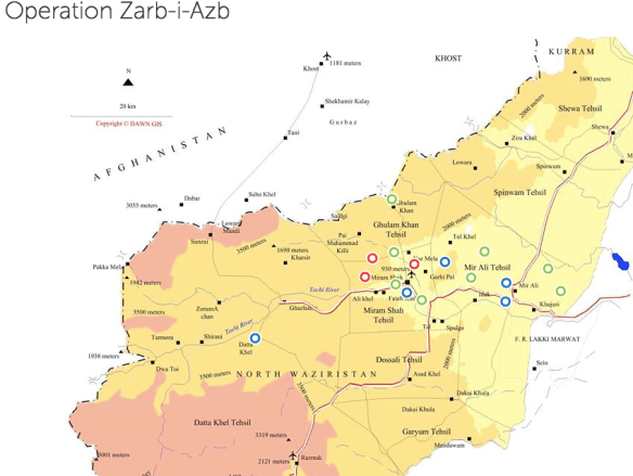 Green Ground Red Drones Blue PAF strikes DAWN 20 June 2014