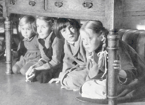 Air raid drill in children's home WW2