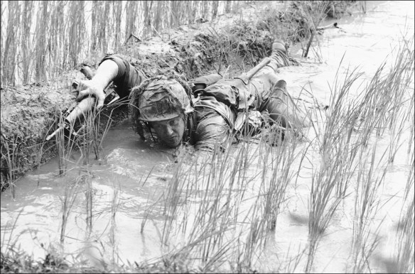 Soldier in paddy field An Thi S Vietnam- Jan 1966Skinner