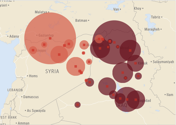 Air strikes in Iraq and Syria August-November 2014