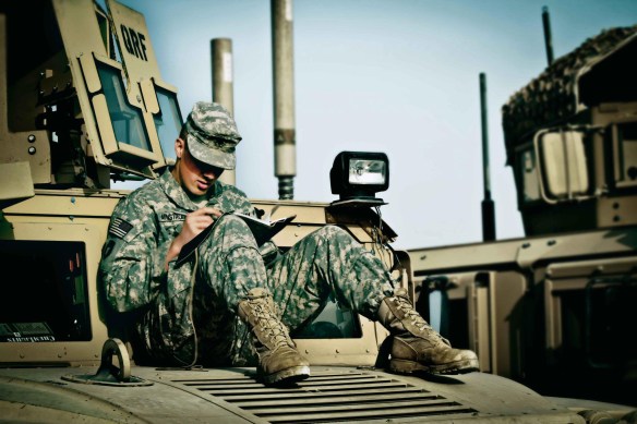 Writing letters to home