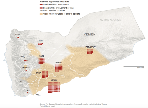 US air strikes in Yemen 2009-15